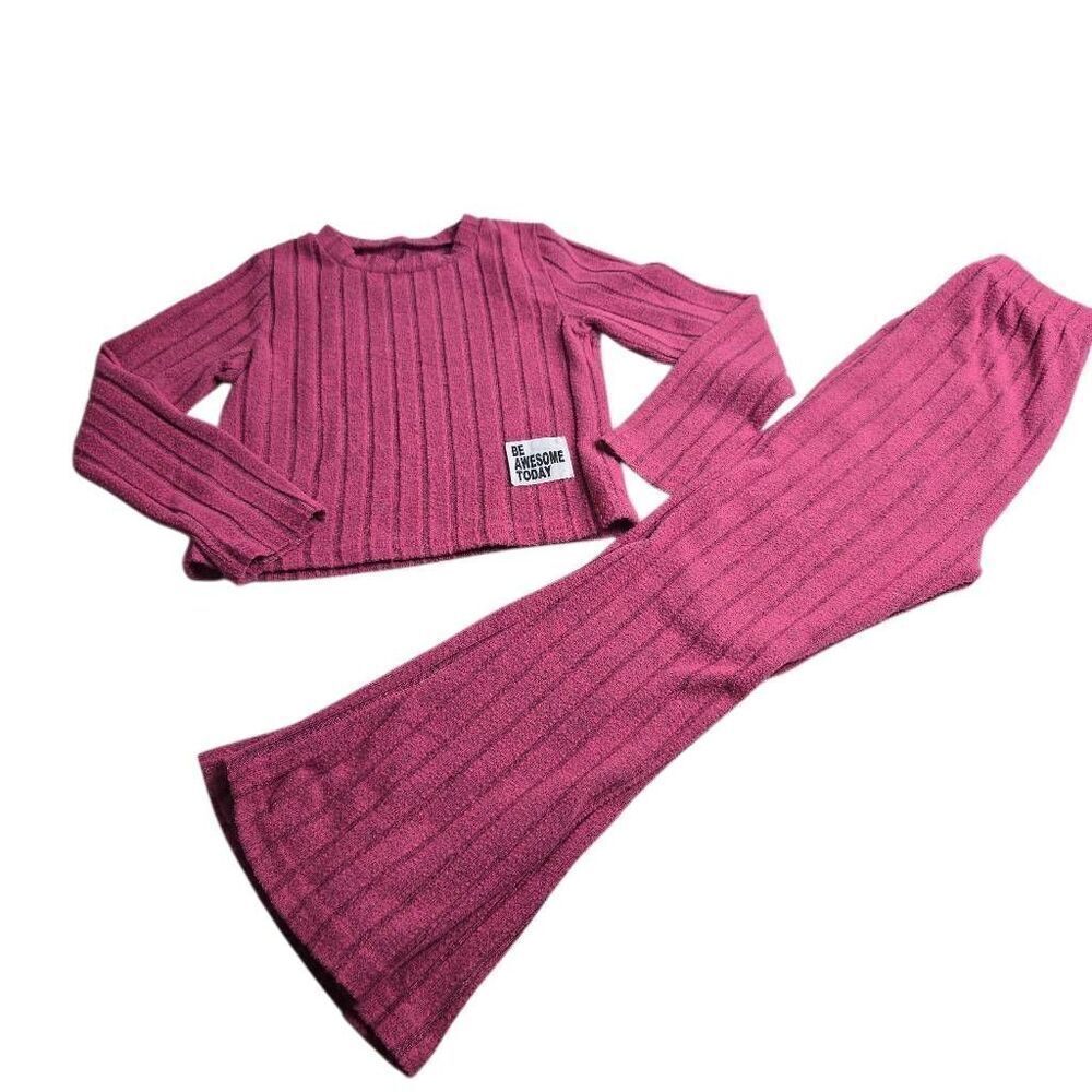 Pink Ribbed Matching outfit 130 5/6 - Picture 2 of 6
